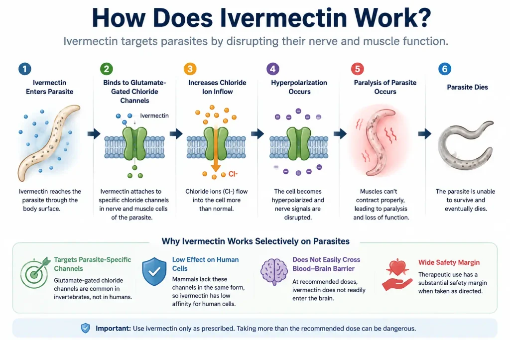 How Does Ivermectin Work? Mechanism of Action & How It Affects Parasites